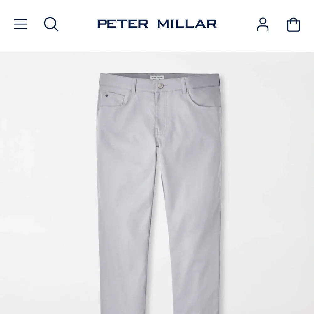 Peter Millar eb 66 5 pocket pants in Gale Grey. - Picture 1 of 5